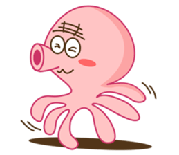 Mischievous and Lovely Pink Octopus sticker #14693821