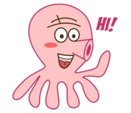 Mischievous and Lovely Pink Octopus sticker #14693822