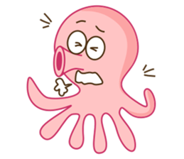Mischievous and Lovely Pink Octopus sticker #14693823