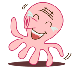 Mischievous and Lovely Pink Octopus sticker #14693828