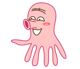 Mischievous and Lovely Pink Octopus sticker #14693829
