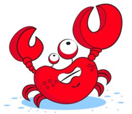 Mischievous Crabs in Red sticker #14693830