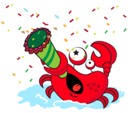 Mischievous Crabs in Red sticker #14693831