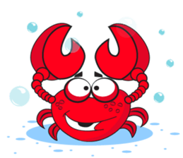 Mischievous Crabs in Red sticker #14693838