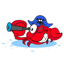 Mischievous Crabs in Red sticker #14693840