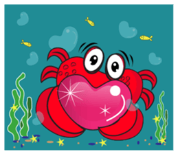 Mischievous Crabs in Red sticker #14693845