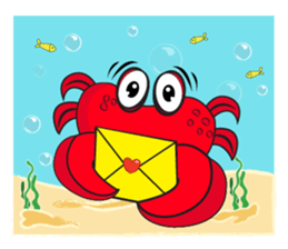 Mischievous Crabs in Red sticker #14693850