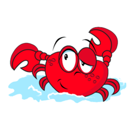 Mischievous Crabs in Red sticker #14693852