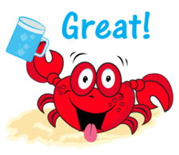 Mischievous Crabs in Red sticker #14693854