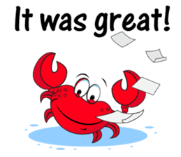 Mischievous Crabs in Red sticker #14693863