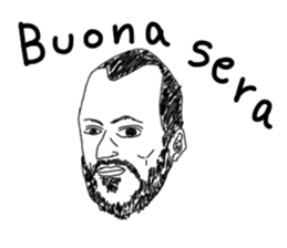 Uncle bona sera with his funny friends 2 sticker #14696334