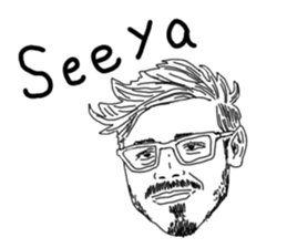 Uncle bona sera with his funny friends 2 sticker #14696370