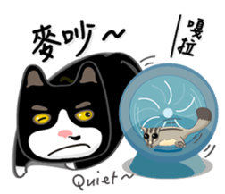 Bibi cat have a runny nose. Two sticker #14697179