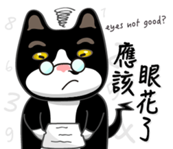Bibi cat have a runny nose. Two sticker #14697193