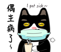 Bibi cat have a runny nose. Two sticker #14697196