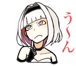 girl in black and white sticker #14699216