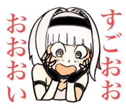 girl in black and white sticker #14699218