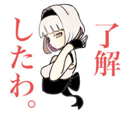 girl in black and white sticker #14699221