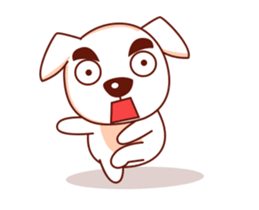 Jacob the White Puppy 2 sticker #14702079