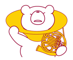 The bear "UGOKUMA" He plays a Horn. sticker #14702335