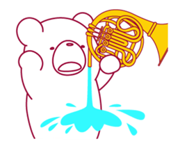The bear "UGOKUMA" He plays a Horn. sticker #14702336
