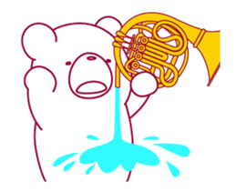 The bear "UGOKUMA" He plays a Horn. sticker #14702336