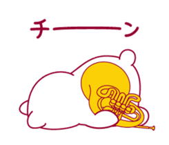 The bear "UGOKUMA" He plays a Horn. sticker #14702337