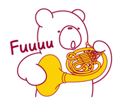 The bear "UGOKUMA" He plays a Horn. sticker #14702338