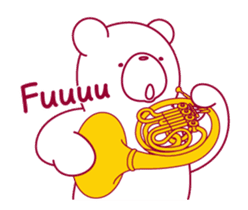 The bear "UGOKUMA" He plays a Horn. sticker #14702338