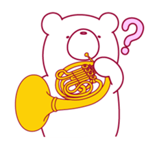 The bear "UGOKUMA" He plays a Horn. sticker #14702339
