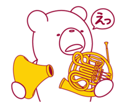 The bear "UGOKUMA" He plays a Horn. sticker #14702340