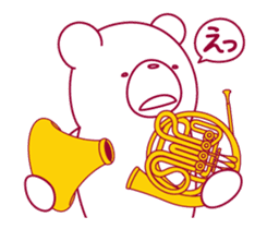 The bear "UGOKUMA" He plays a Horn. sticker #14702340