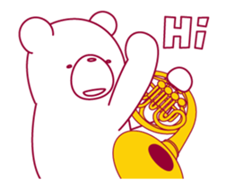 The bear "UGOKUMA" He plays a Horn. sticker #14702344