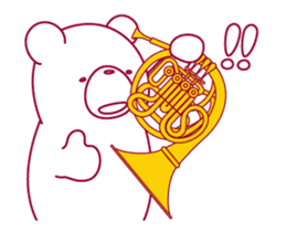 The bear "UGOKUMA" He plays a Horn. sticker #14702347