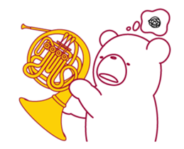 The bear "UGOKUMA" He plays a Horn. sticker #14702348