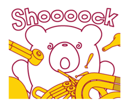 The bear "UGOKUMA" He plays a Horn. sticker #14702349