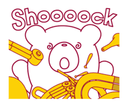 The bear "UGOKUMA" He plays a Horn. sticker #14702349