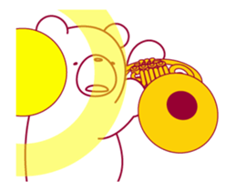 The bear "UGOKUMA" He plays a Horn. sticker #14702351