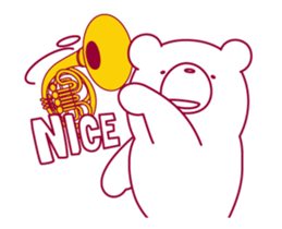 The bear "UGOKUMA" He plays a Horn. sticker #14702352
