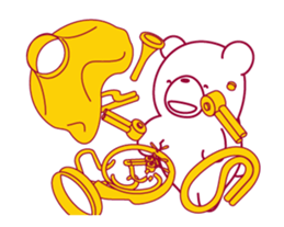 The bear "UGOKUMA" He plays a Horn. sticker #14702353