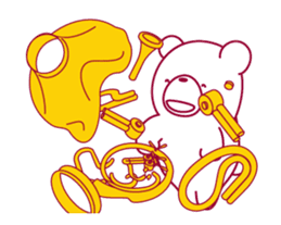 The bear "UGOKUMA" He plays a Horn. sticker #14702353