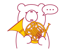 The bear "UGOKUMA" He plays a Horn. sticker #14702355