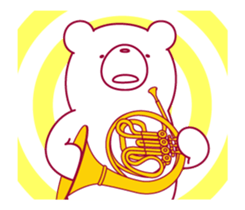 The bear "UGOKUMA" He plays a Horn. sticker #14702357