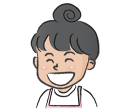 Pink apron girl sticker #14702486