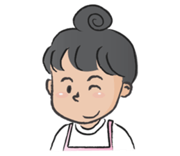 Pink apron girl sticker #14702487