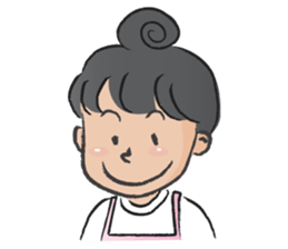 Pink apron girl sticker #14702488