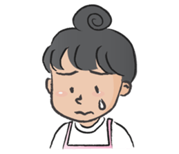 Pink apron girl sticker #14702490
