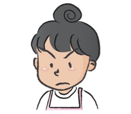 Pink apron girl sticker #14702491