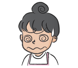 Pink apron girl sticker #14702493