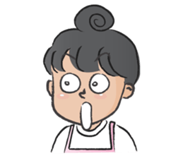 Pink apron girl sticker #14702496